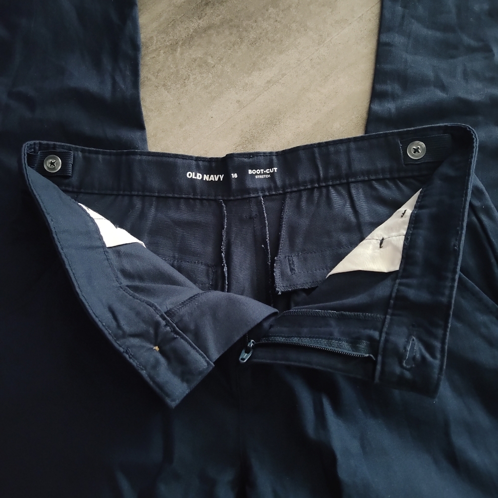 Old Navy Girls Uniform Pants – Boot-Cut Stretch – Navy Blue – Size 16 - Picture 4 of 6